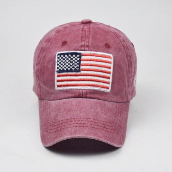 Red American Flag USA Baseball Cap - Tactical‎ Army Cotton Casual Hat America - Picture 2 of 6